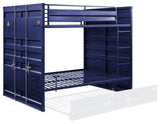 Lena Metal Bunk Bed, Tall, Blue, Full/Full