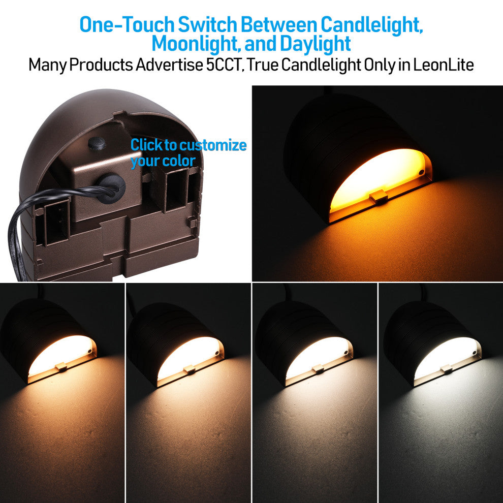 12-Pack Low Voltage LED Deck Lights, 5CCT Fence Lights Otudoor