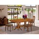5 Piece Dining Table Set For 4-Oval Table With Leaf And 4 Kitchen Dining Chairs