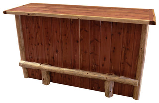 Red Cedar Log Freestanding Bar