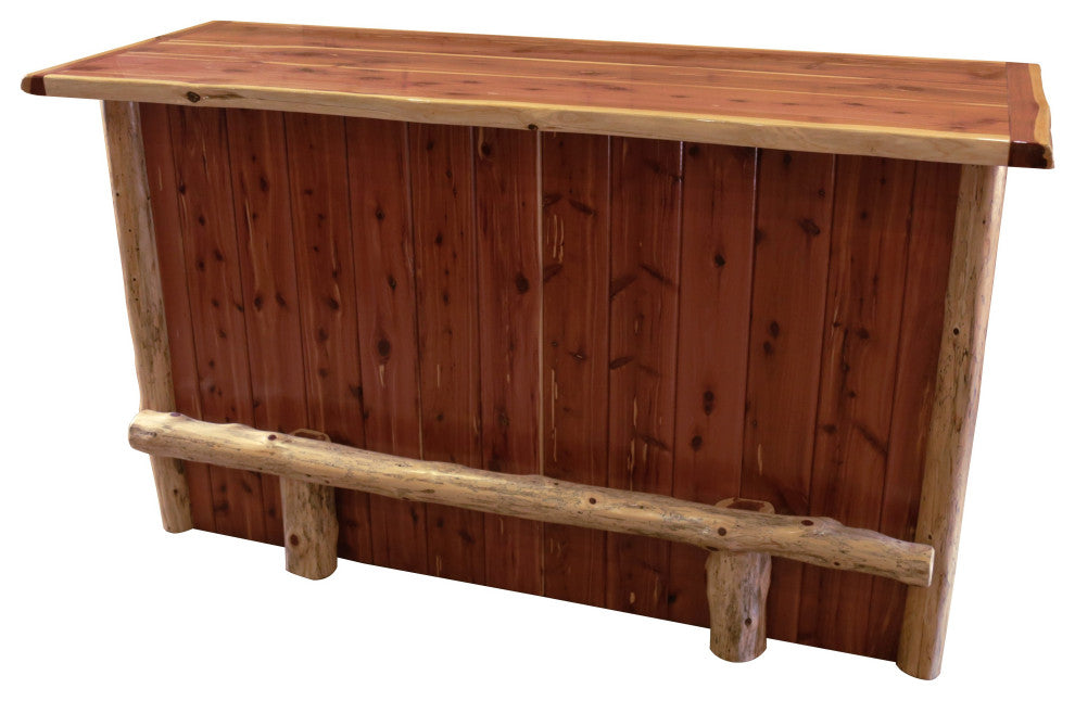 Red Cedar Log Freestanding Bar