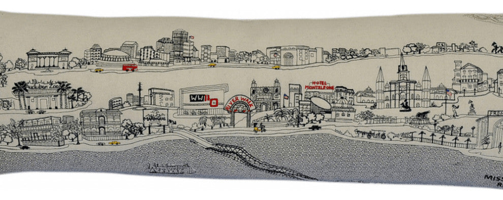 46" White New Orleans Daylight Skyline Lumbar Decorative Pillow