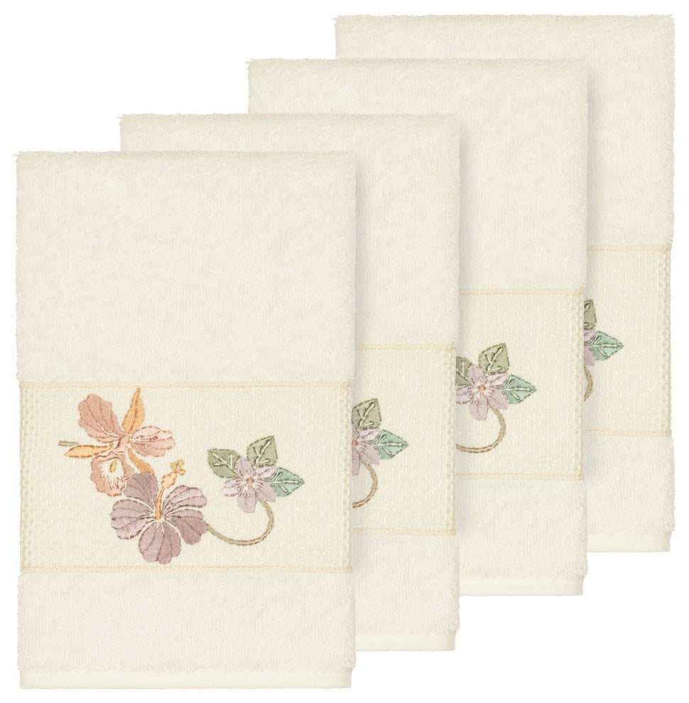 Caroline 4 Piece Embellished Hand Towel Set