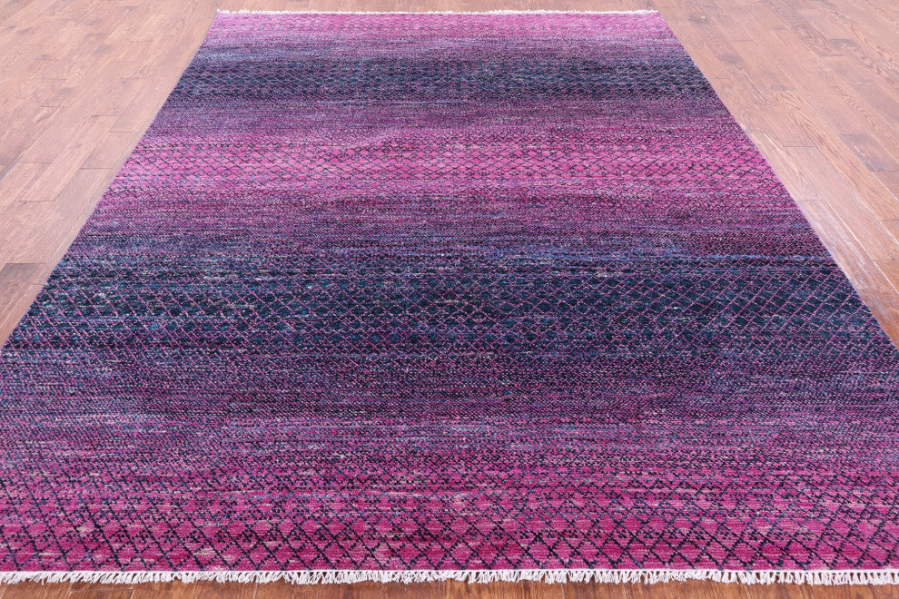 8' 3" X 10' 2" Wool & Silk Savannah Grass Handmade Rug - Q15968
