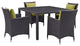 Modway Convene 5 Piece Outdoor Patio Dining Set, Espresso Peridot