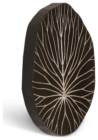 Rivulet Wall Tile, Chamcha Wood, Silver Leaf on Black