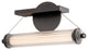 Libra LED Sconce, Dark Smoke Finish, Black Wood Accents, Clear Glass