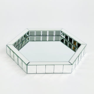 Hexagon Beveled Mirror Tray