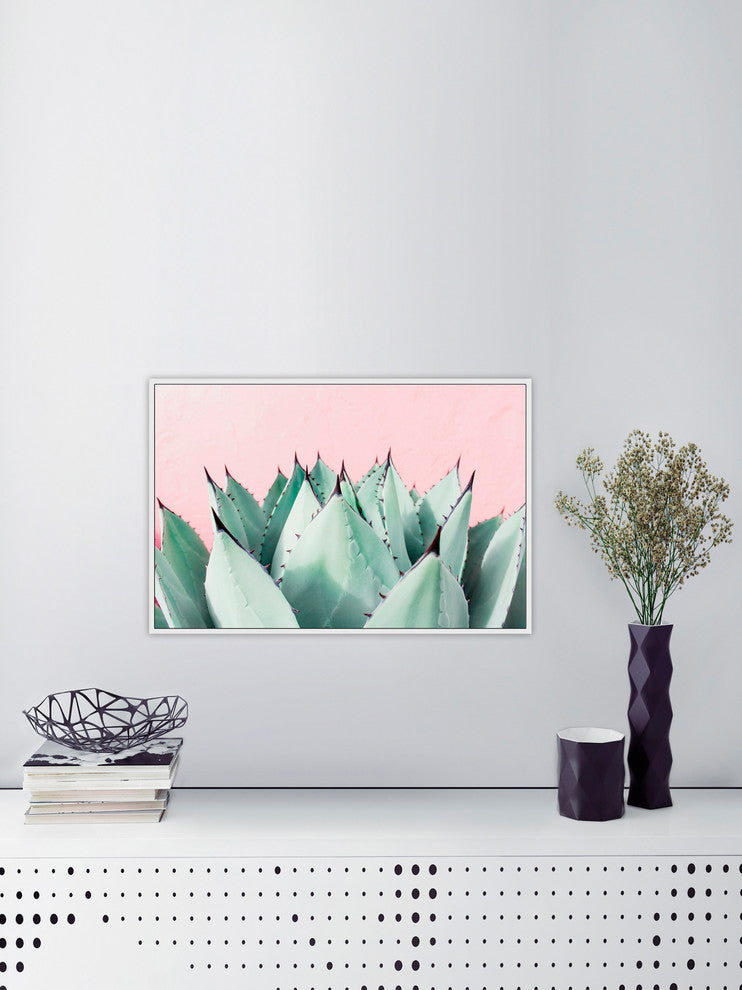 "Sweet Succulents" Floater Framed Painting Print on Canvas, 18"x12"