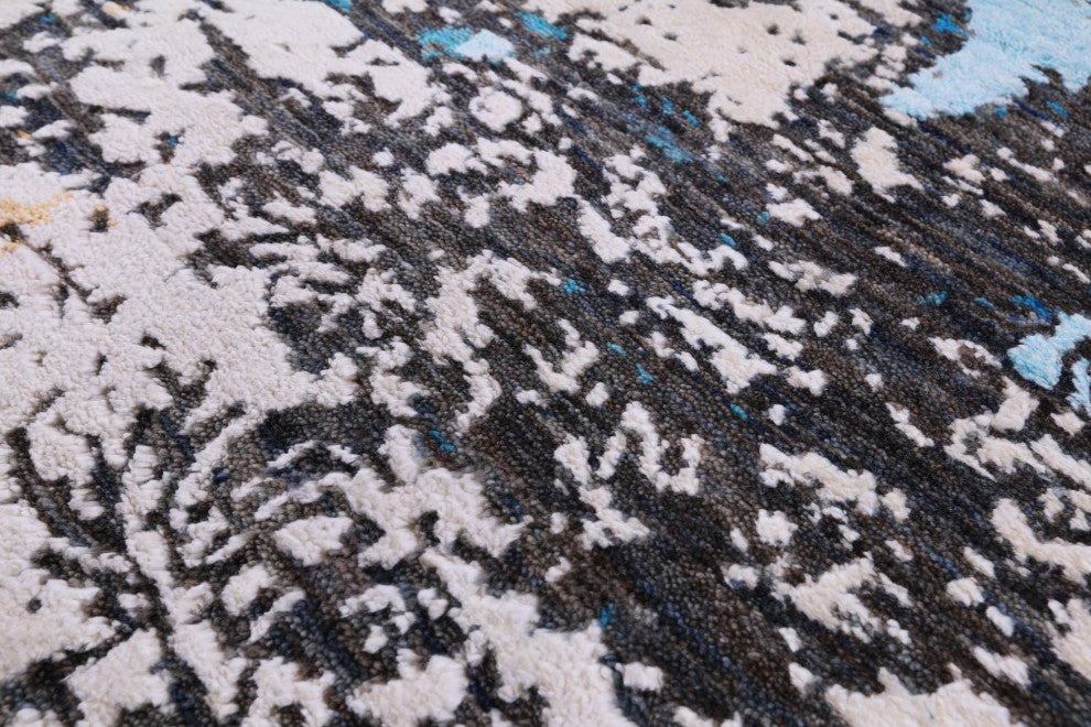 7' 11" X 9' 10" Modern Hand Knotted Wool & Silk Rug - Q13508