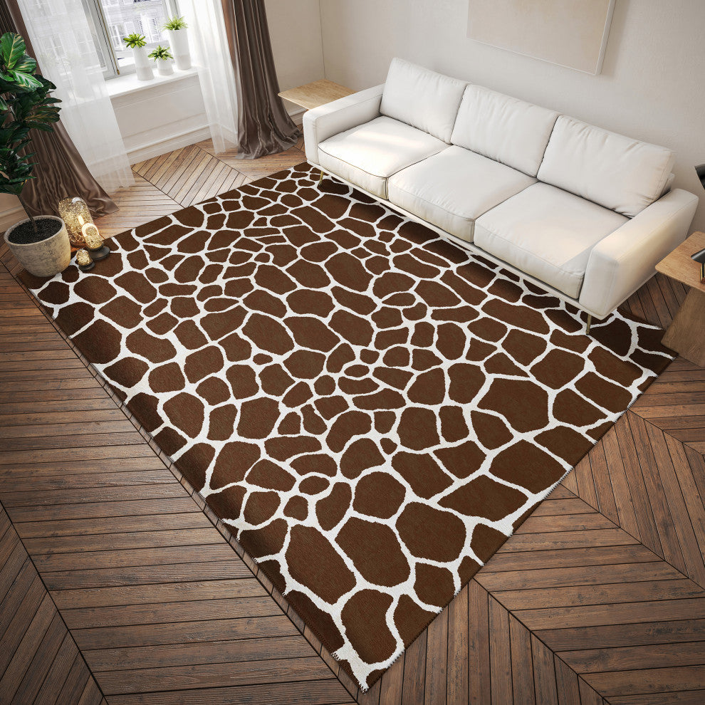 Indoor/Outdoor Mali ML4 Chocolate Machine Washable 10' x 14' Rug