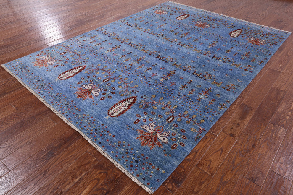 Tribal Persian Gabbeh Handmade Wool Rug 6' 11" X 9' 9" Q7610