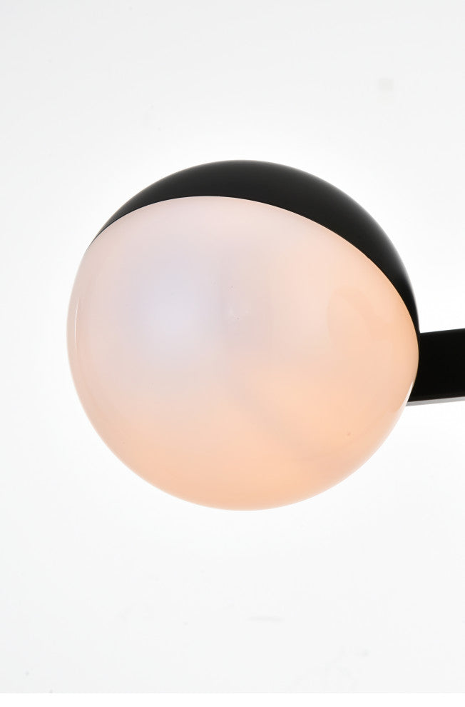 4 Light Black And Frosted White Bath Sconce