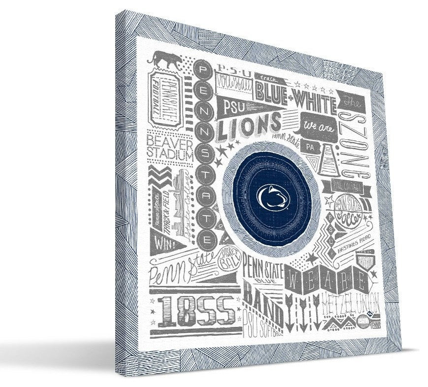 PST Nittany Lions Pictograph Canvas Print, 16"x16"