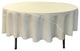 LA Linen Round Polyester Poplin, Ivory, 90" Round