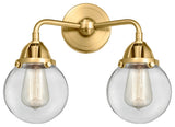 Beacon Bath Vanity Light, Satin Gold, Clear, Clear