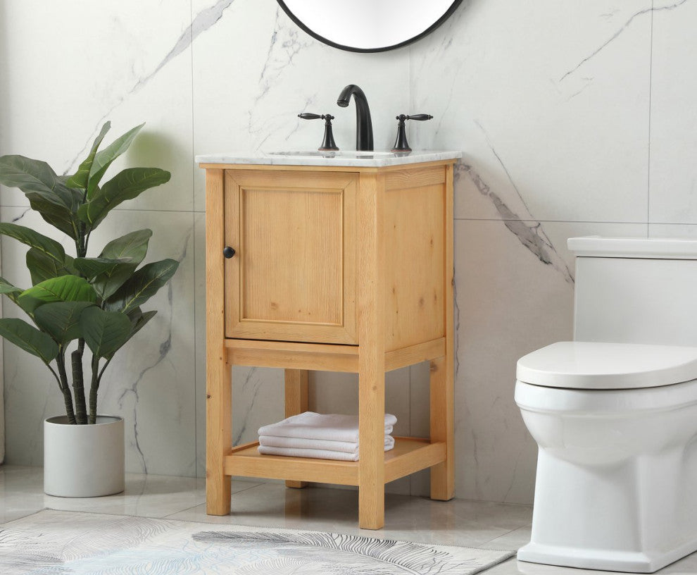 Matilda 19" Transitional Natural Wood-Light Bathroom Vanity