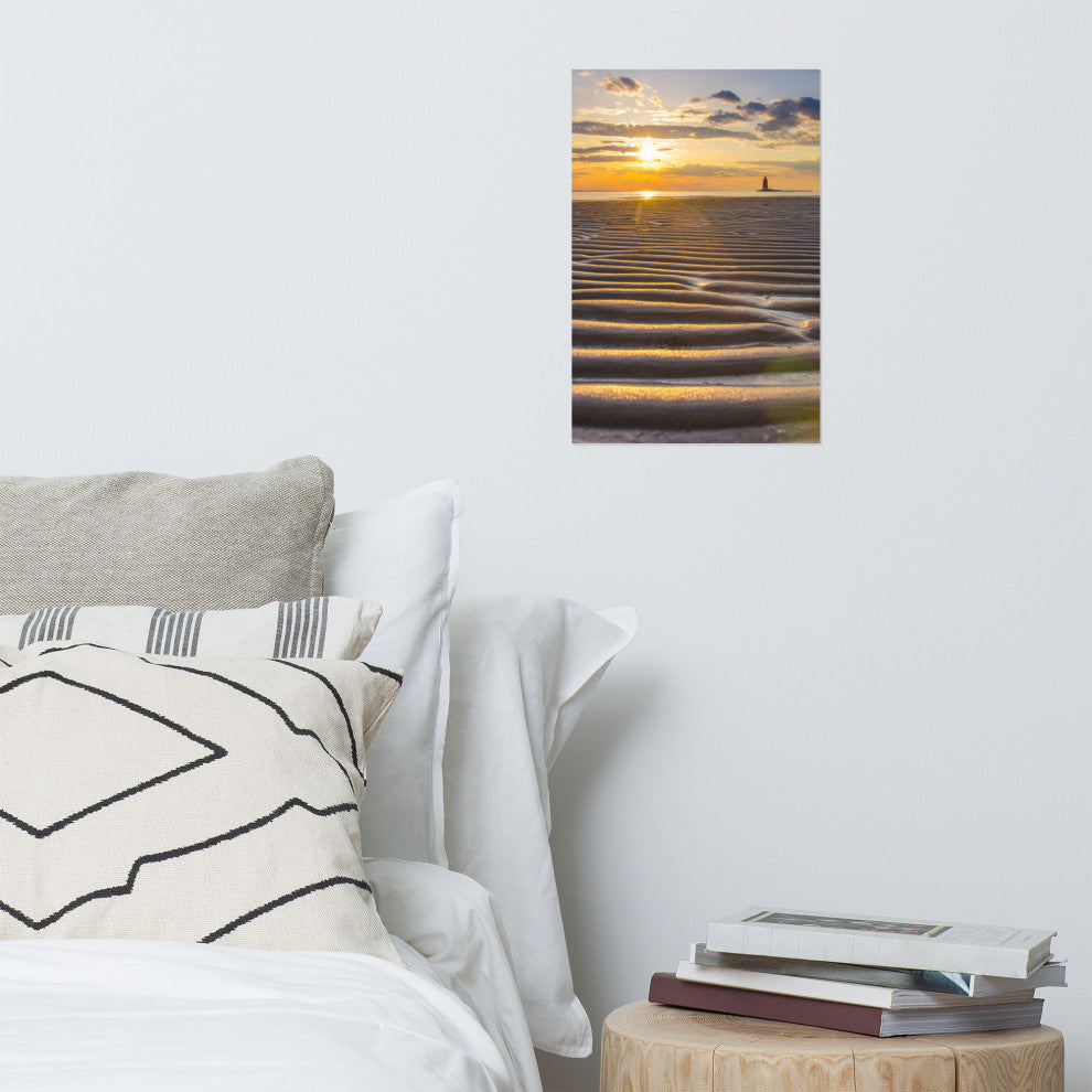 Sandbars Landscape Photograph, Beach Unframed Wall Art Print, 12" X 18"