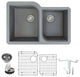 Radius Granite 31-in Undermount Kitchen Sink Kit in Grey