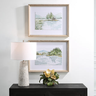 Serene Lake Framed Prints, Set/2"