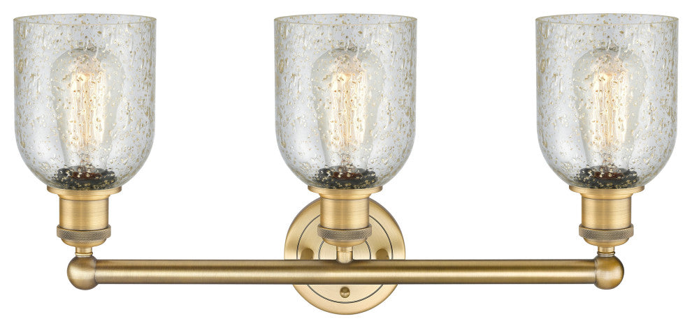 Caledonia 3-Light 23" Bath Vanity Light, Brushed Brass Finish, Mica Shade
