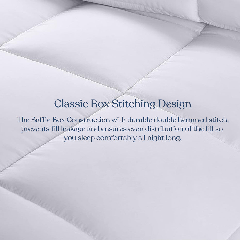 Delara GOTS Certified Lightweight Duvet Insert 300GSM Fill Weight 400TC, Twin, 68"x86"