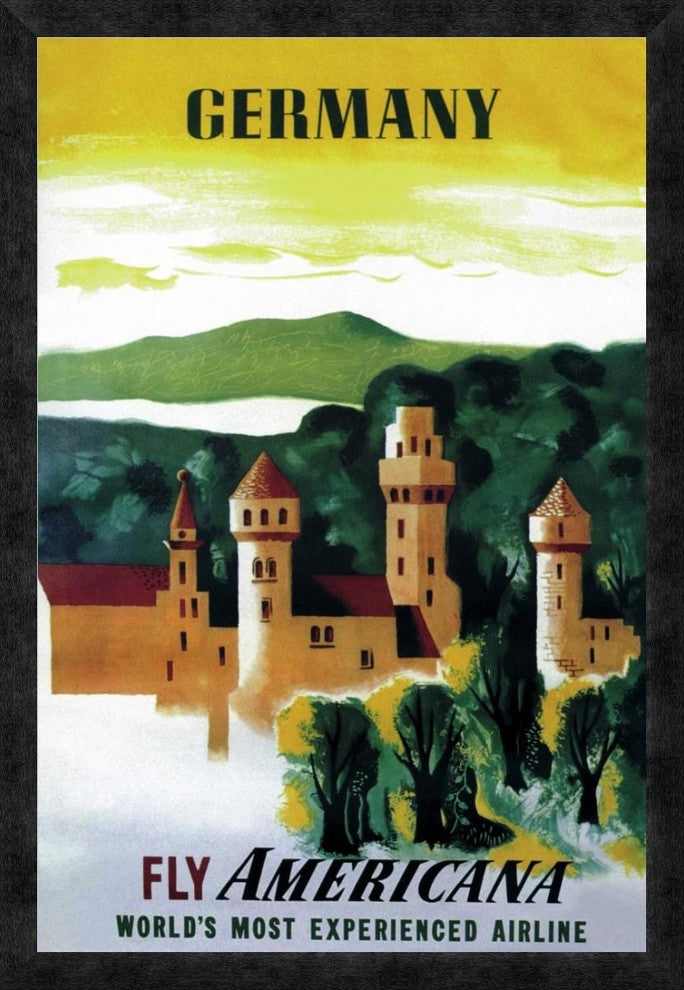 "German Castle" Framed Canvas Giclee, 22"x32"