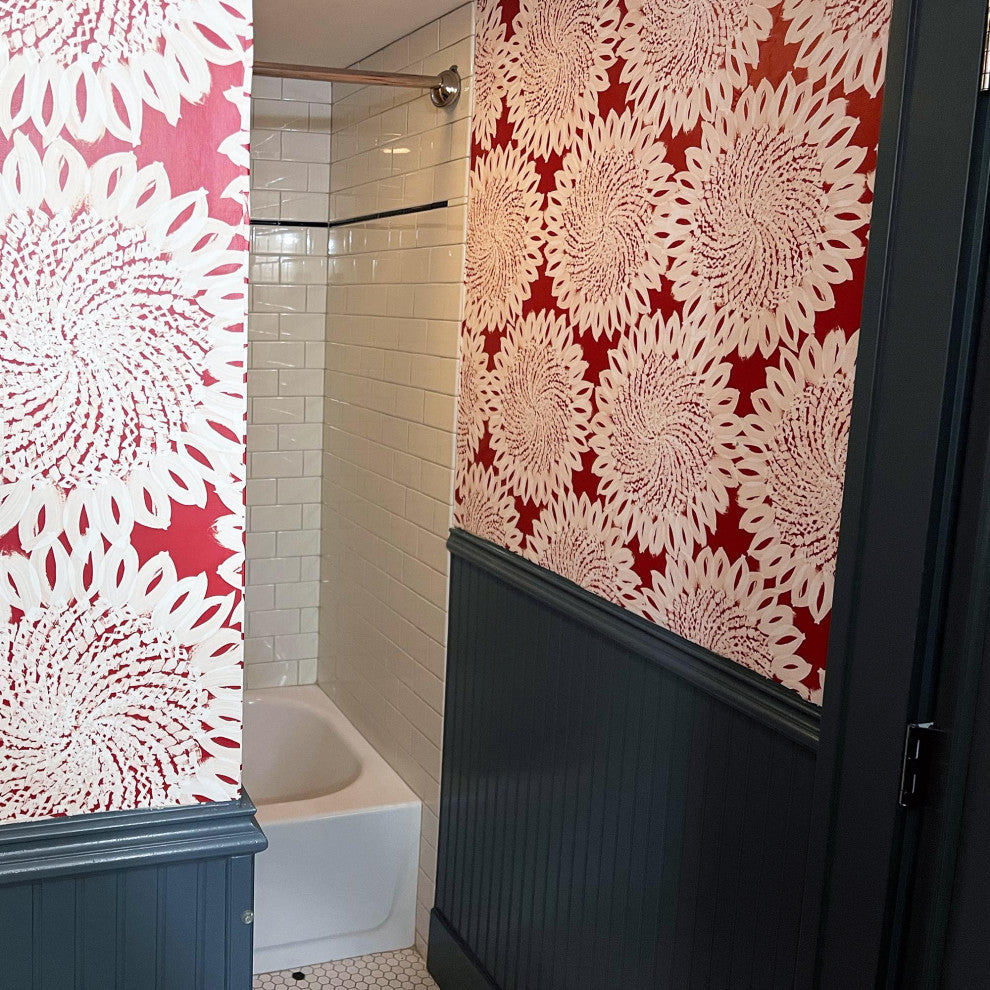 Sunburst Wallcovering, Deep Blush, Roll, Traditional