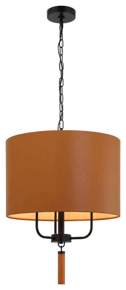 Secret Agent 3-Lt Pendant - Black/Camel Leather
