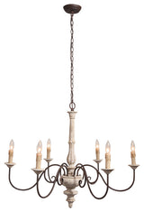 6-Light Weathered Wood Candle Style Chandelier