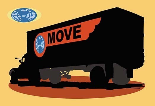 The Move Truck- Fine Art Giclee Print 24" x 36"