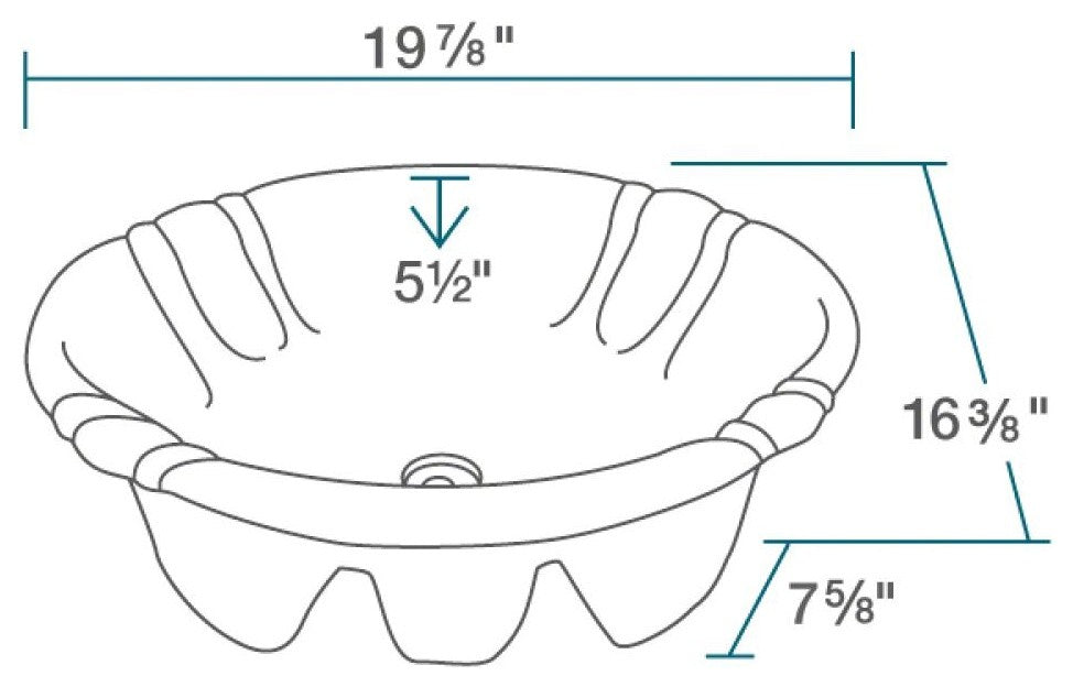 P5181OB Porcelain Vessel, Drop-In Sink, Bisque