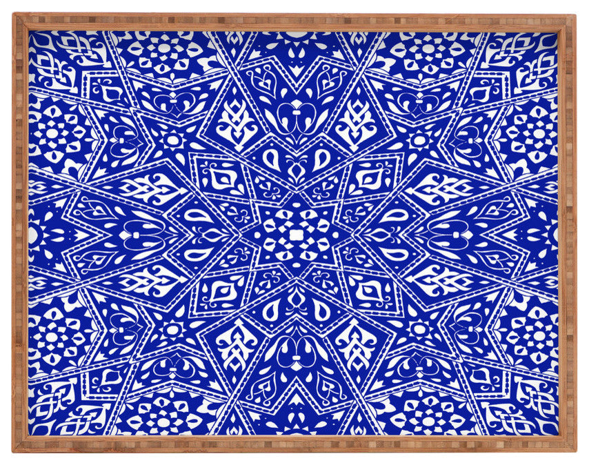 Deny Designs Aimee St Hill Amirah Blue Rectangular Tray
