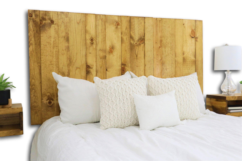 Handcrafted Headboard, Leaner Style, Golden Brown, Twin