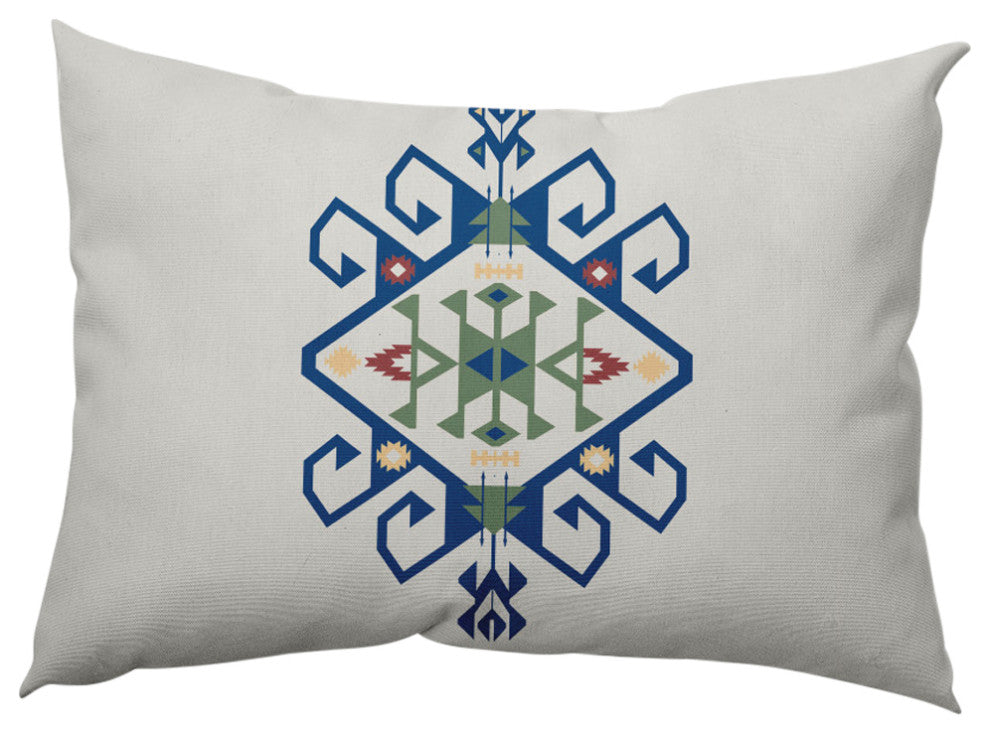 Southwest Medallion Decorative Throw Pillow, Dark Cobalt Blue, 14"x20"