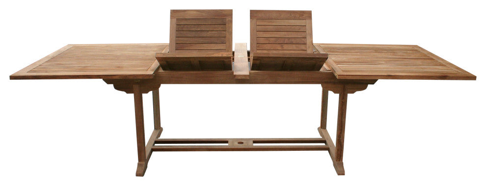 Teak Wood Italy Rectangular Double Extension Outdoor Patio Dining Table