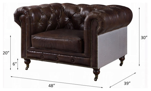 Aberdeen Chair, Vintage Brown Top Grain Leather