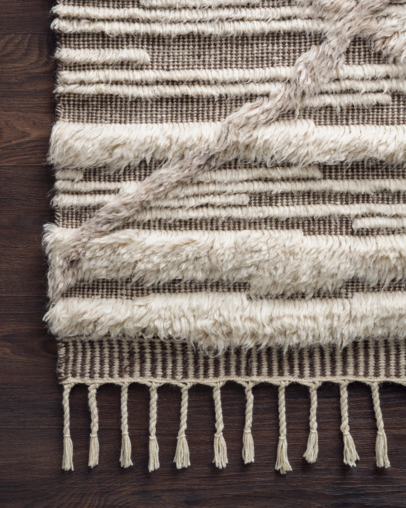 Loloi Hand Knotted Khalid KF-07 Ivory/Taupe Area Rug, 9'6"x13'6"