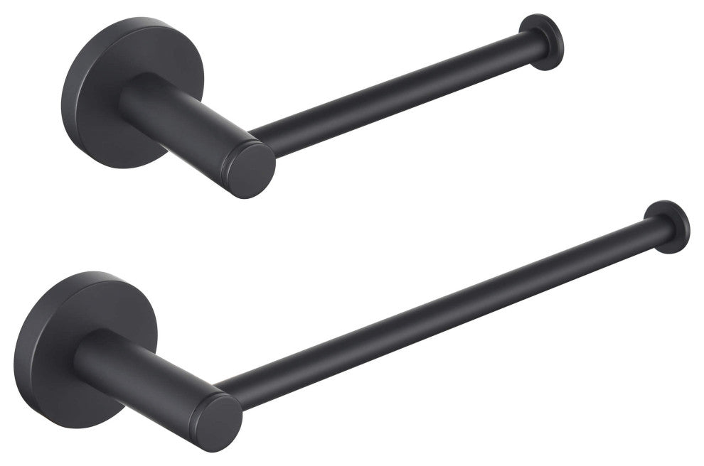 Circular 2-Piece Bathroom Hardware Set, Matte Black