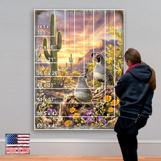Quail Vista Wooden Block, 36 X 24