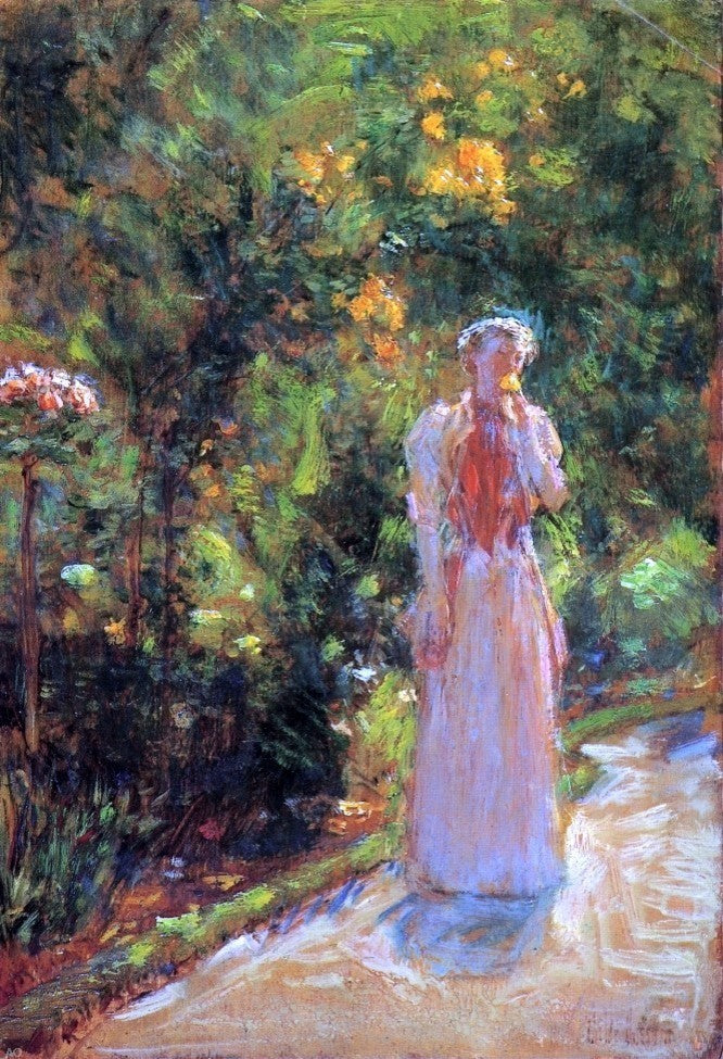 Frederick Childe Hassam Mrs. Hassam in the Garden Wall Decal Print
