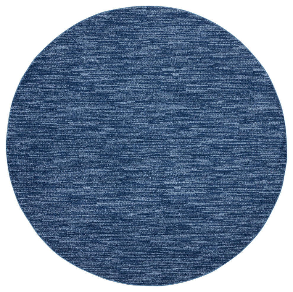 Nourison Essentials 8' x Round Navy Blue Outdoor Area Rug