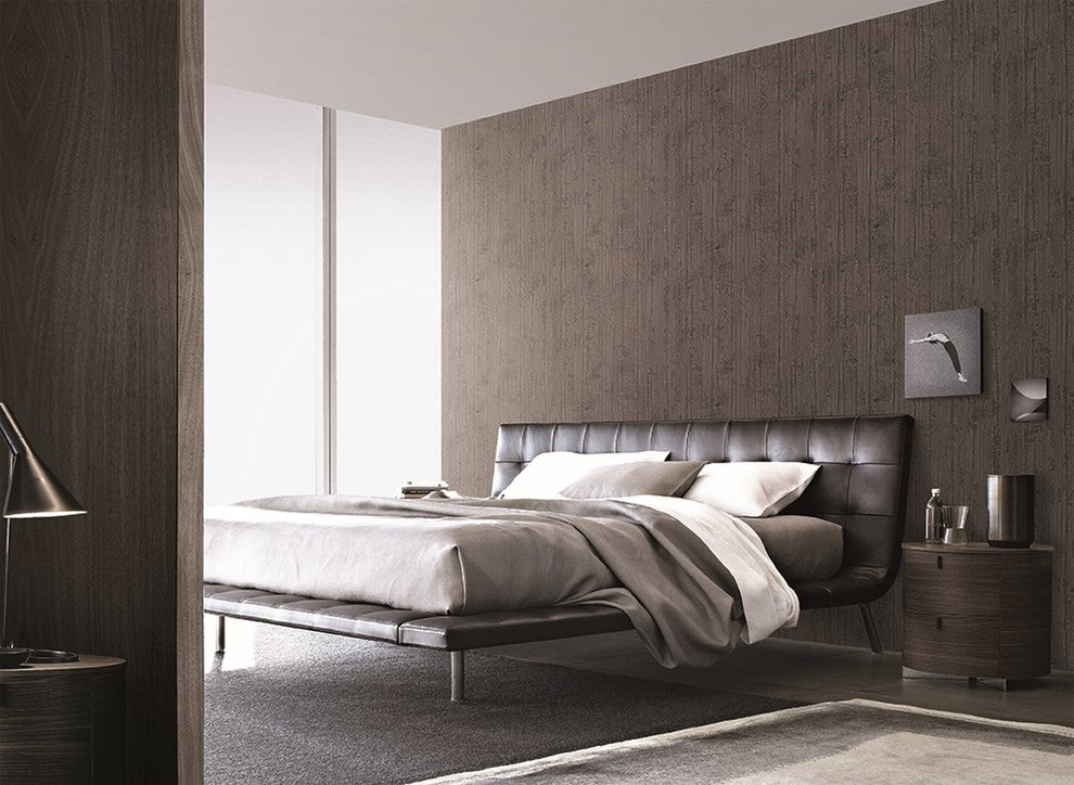 Natural Faux 2, Geometric Stone Wood Wallpaper, Light Brown, Roll, 21"x33'