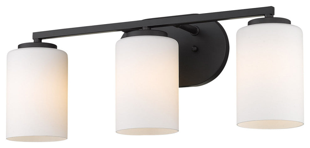 Manhattan 3 Light Bath Vanity, Matte Black