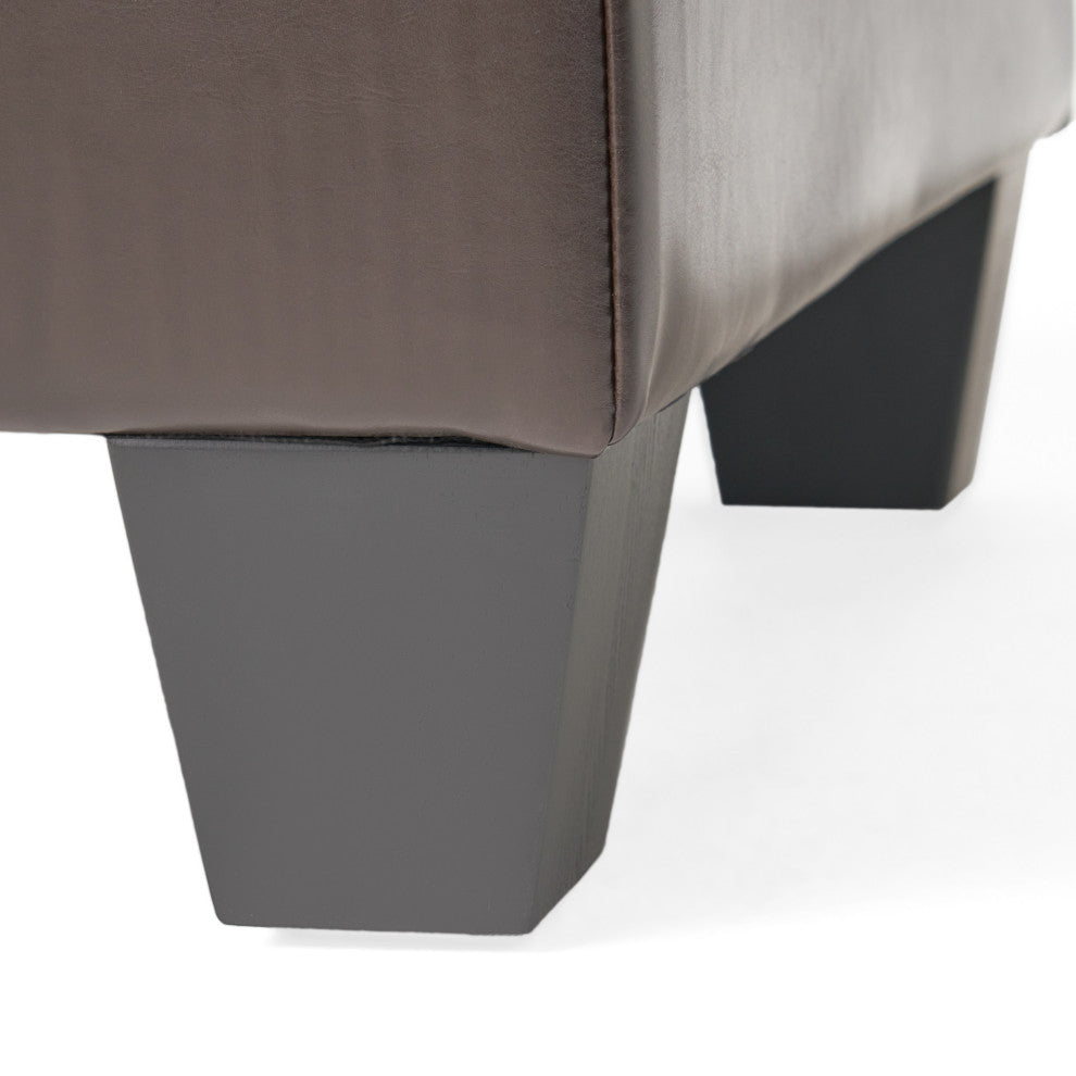 GDF Studio Alpine Leather Storage Ottoman Coffee Table