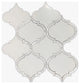 Bianco Dolomiti and Mother Of Pearl Polished Large Arabesque Marble Mosaic