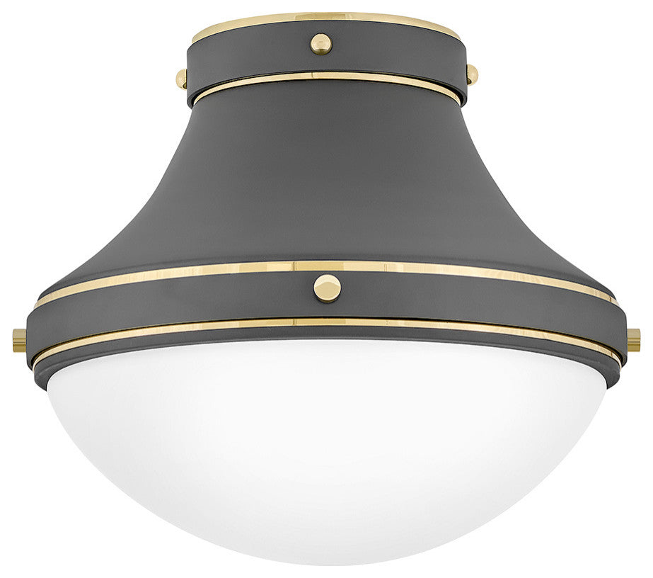 Oliver LED Flush Mount, Dark Matte Grey
