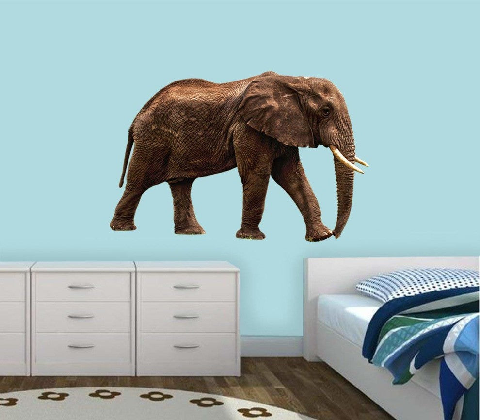 VWAQ African Elephant Wall Sticker Decal, 8"x12"
