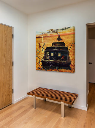 "Houseboat" Painting Print on Wrapped Canvas