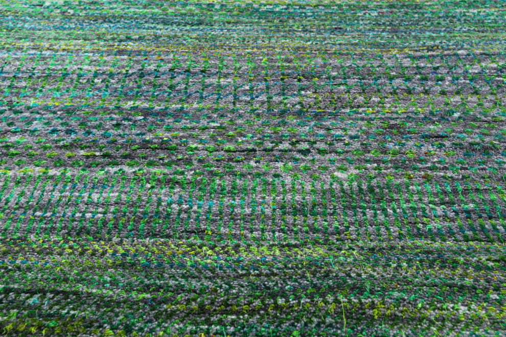 10' Round Hand Knotted Super Savannah Gabbeh Wool and Silk Rug Q8637